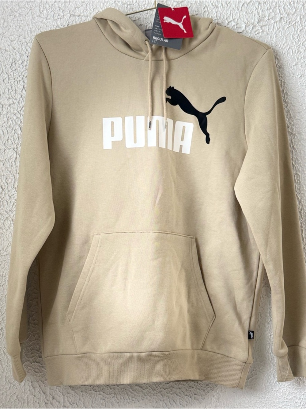 PUMA ESS+ Big Logo Hoodie – Putty (Beige) – NWT SZ Medium